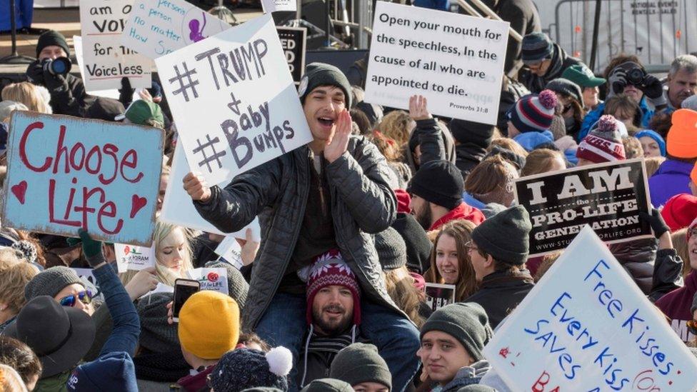 Anti-abortion rights activists converged on the capitol on Friday