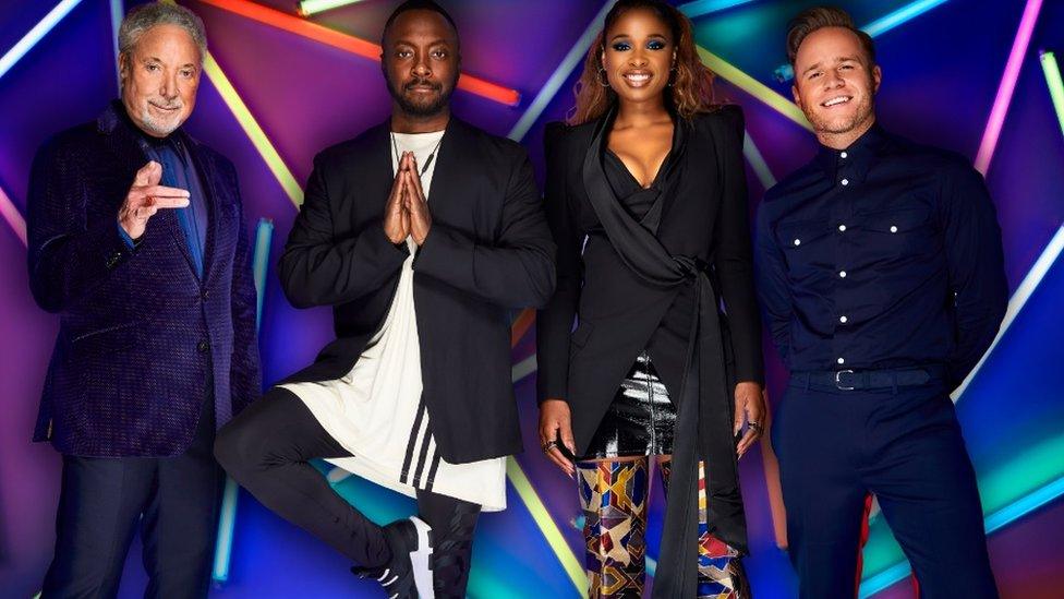 Sir Tom Jones, Will.i.am, Jennifer Hudson and Olly Murs.