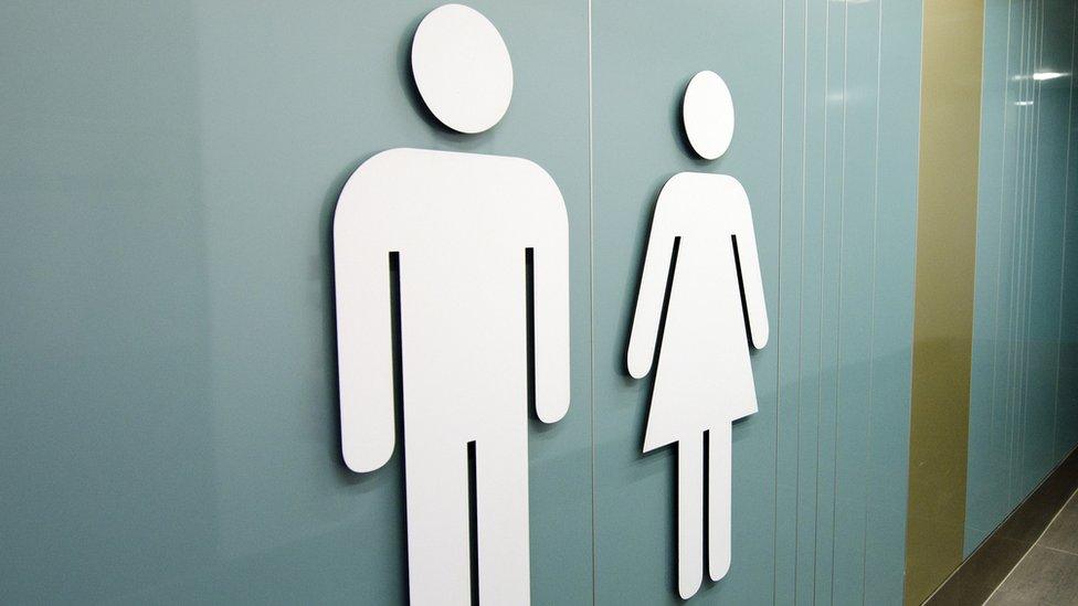 Gender symbols on public toilets