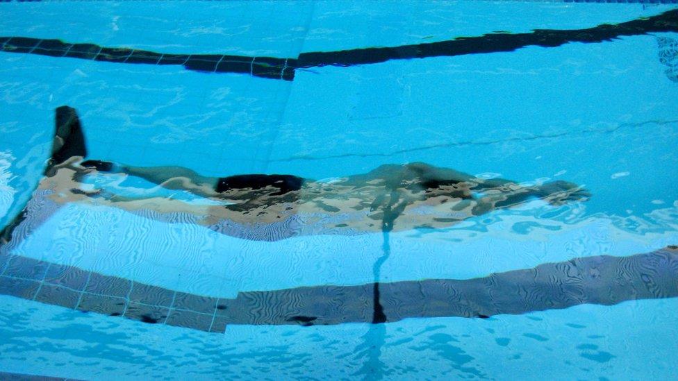 Man in swimming pool