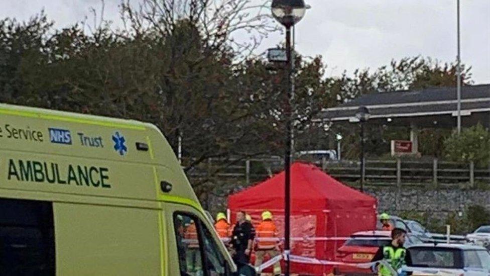 Police cordon at Willerby Shopping Park