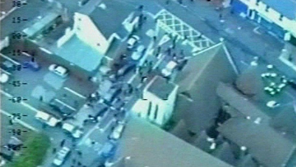 Police helicopter footage