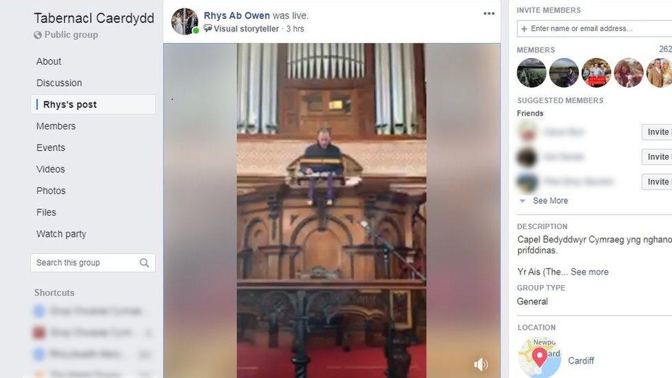 Treialu darlledu oedfa o Eglwys y Tabernacl, dros Facebook Live