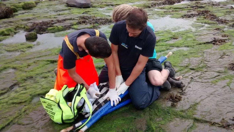 Rescuers in Ravenscar