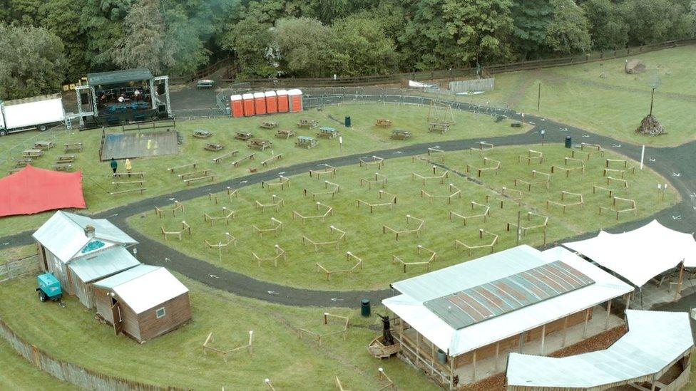 An aerial view of the outdoor concert held by Stendhal Festival