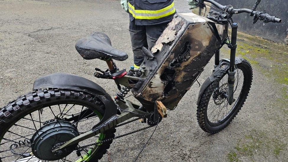 Destroyed e-bike