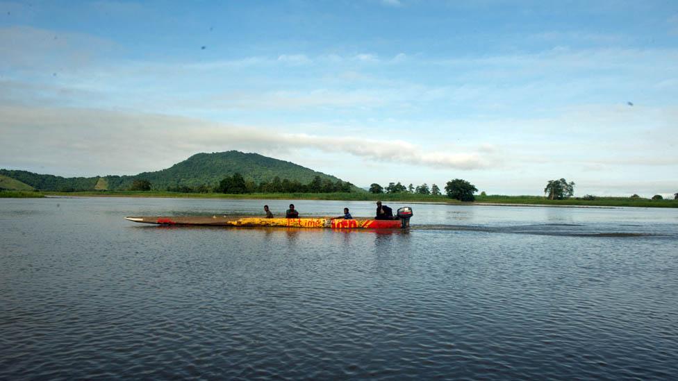 Sepik river passenger speedboat