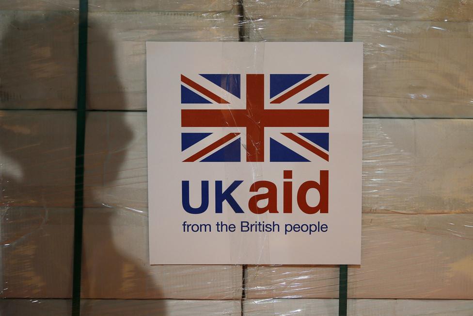 UK aid label attached to box