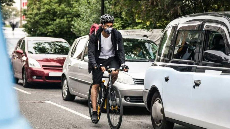 A stock image of a cyclist