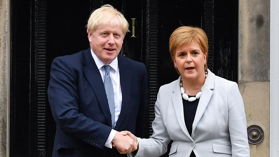 Nicola Sturgeon and Boris Johnson