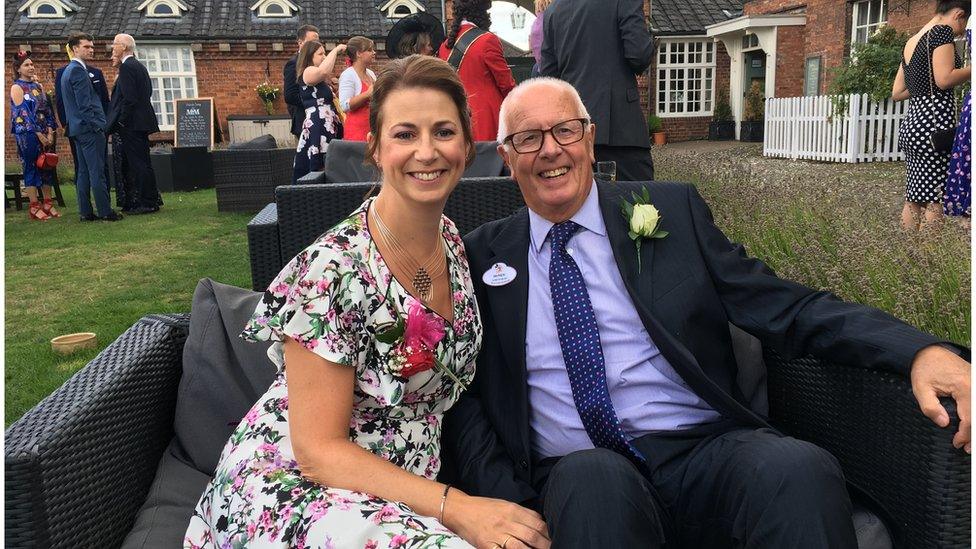 Rachel Playfair with her father Patrick