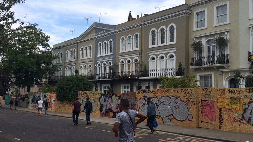 Boarded up houses