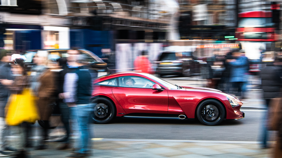 The TVR prototype driving round London