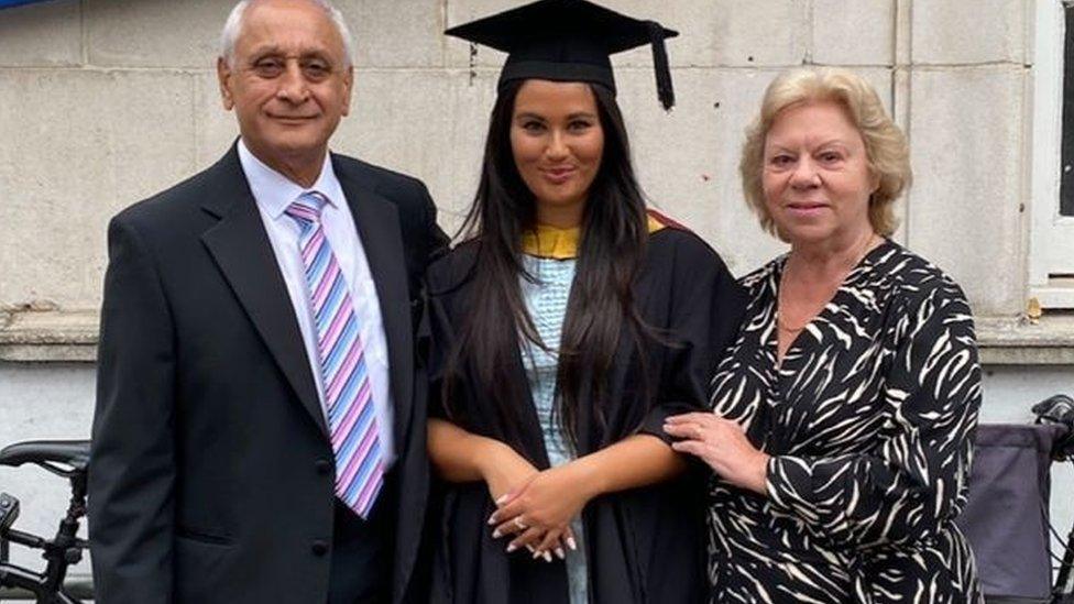 Emma Kaler and her parents