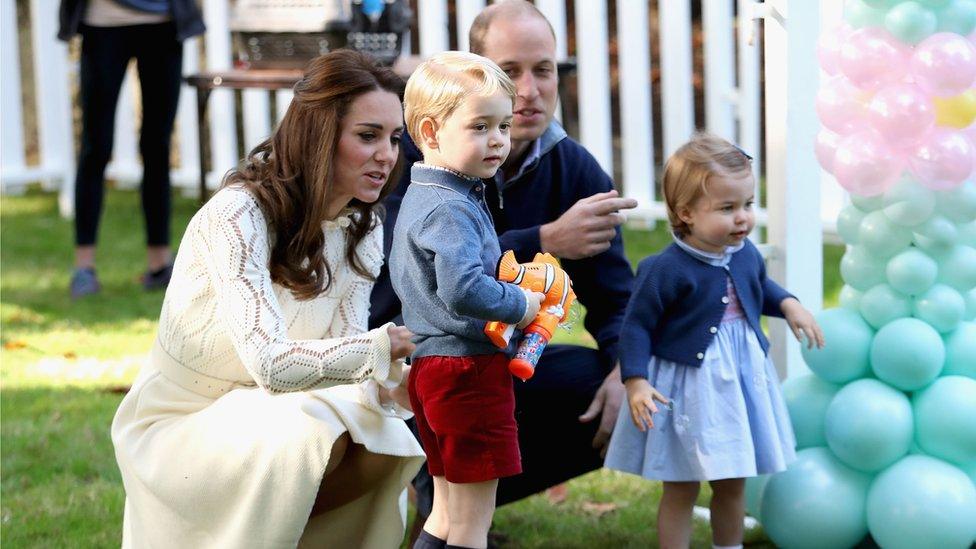 The royal children attended a party during the Canada tour