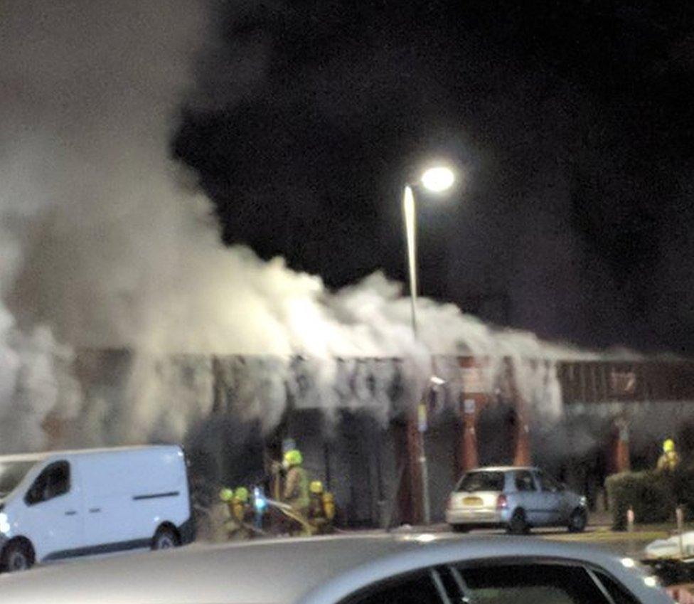 Fire at Belgrave Commercial Centre in Leicester