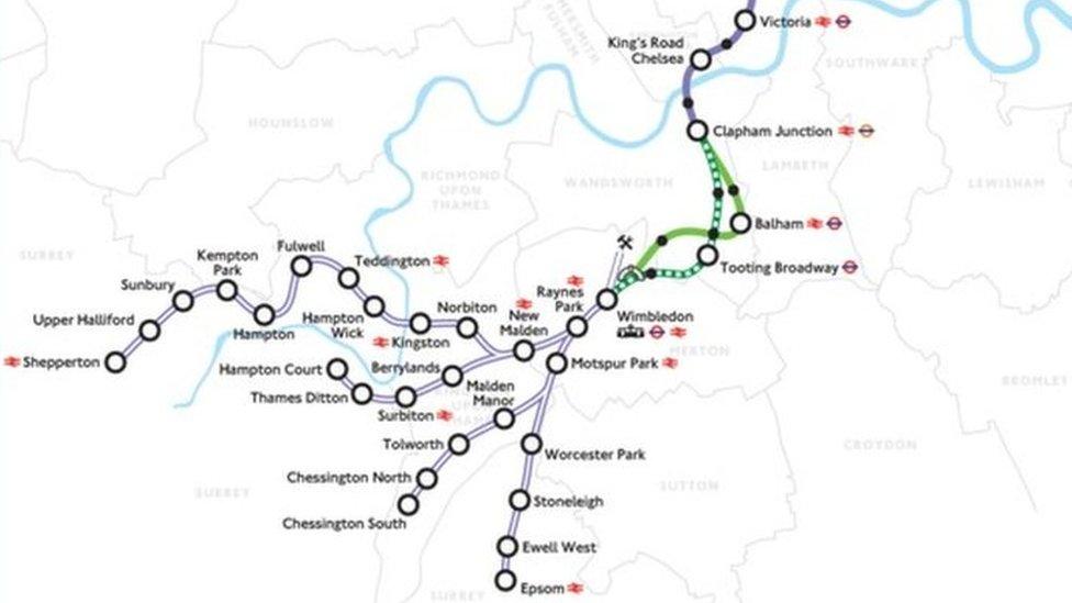 Crossrail 2 route into Surrey