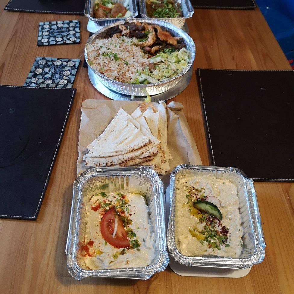 Lebanese takeaway food.