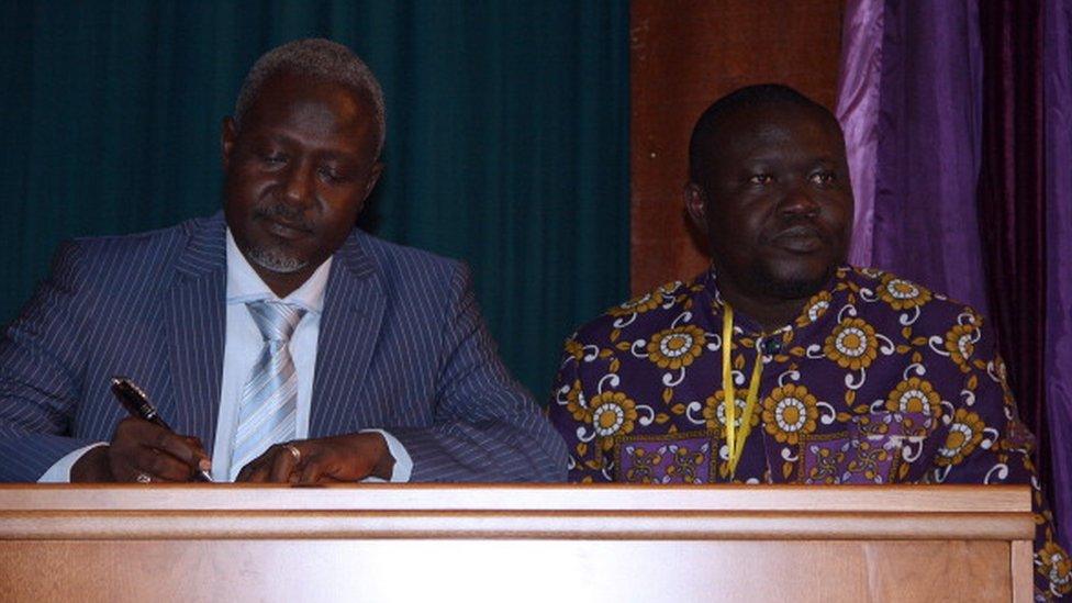 Patrice-Edouard Ngaïssona at a forum