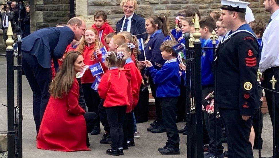 In Swansea the prince and princess visited St Thomas', a re-developed church in Swansea