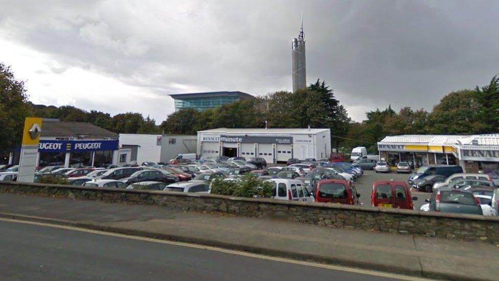 Car dealership on Peel Road, Douglas