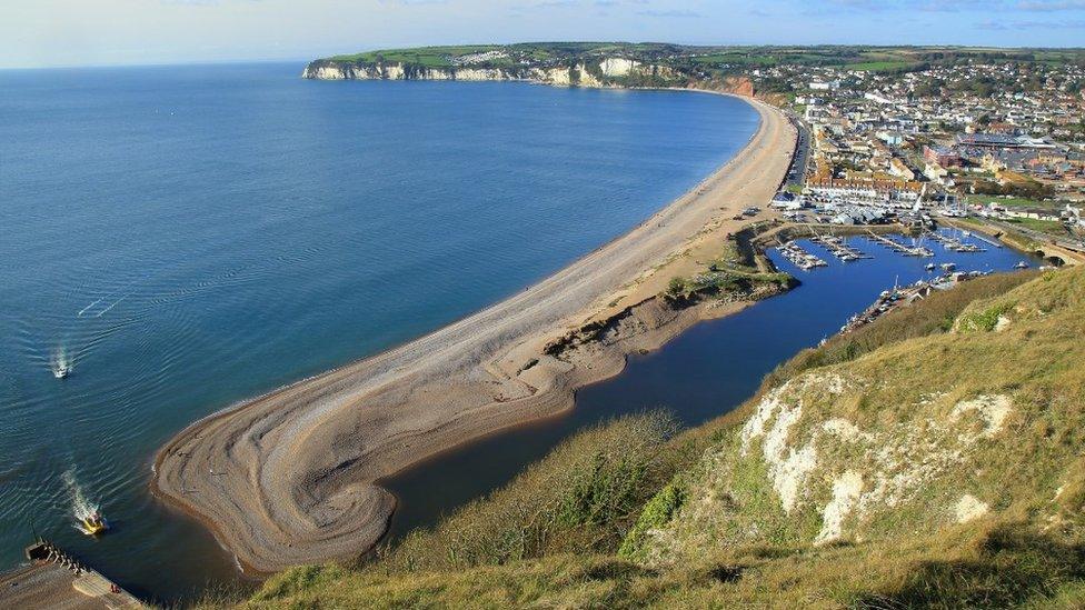 Seaton cliffs, sea and beach