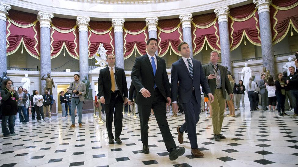 House Speaker Paul Ryan walks to chamber