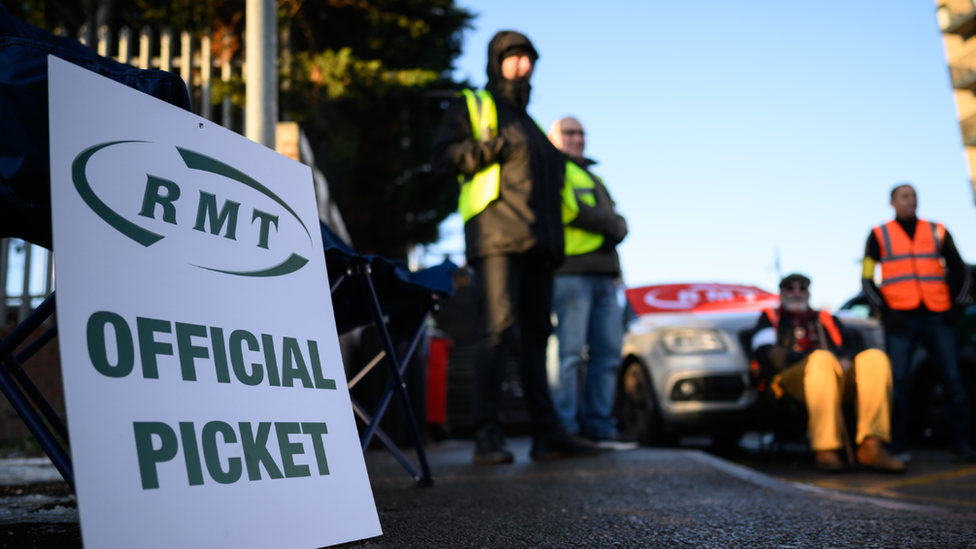 RMT picket line