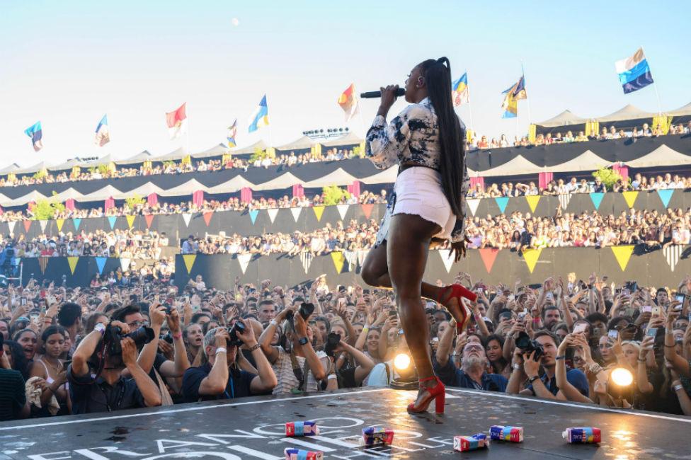 French-Malian singer Aya Nakamura performs on stage at the Francofolies Music Festival in La Rochelle on 12 July 2019.