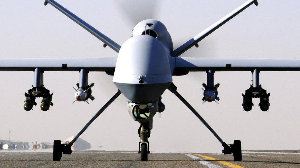 Undated MOD photo of an RAF Reaper UAV drone.