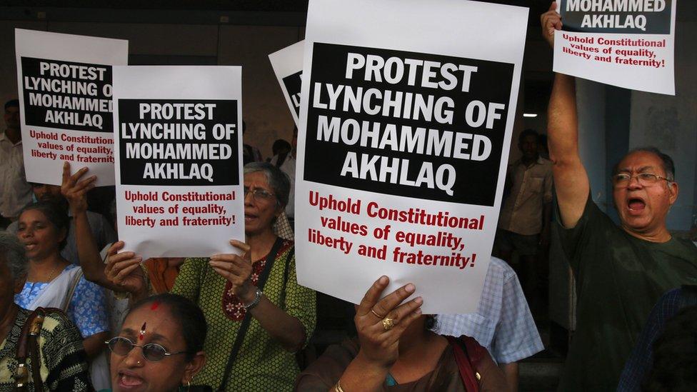 Protesters in Mumbai, India, 6 October