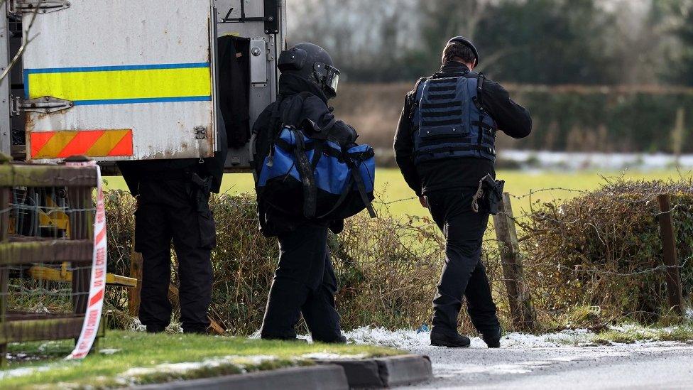 Security alert officers in Coalisland