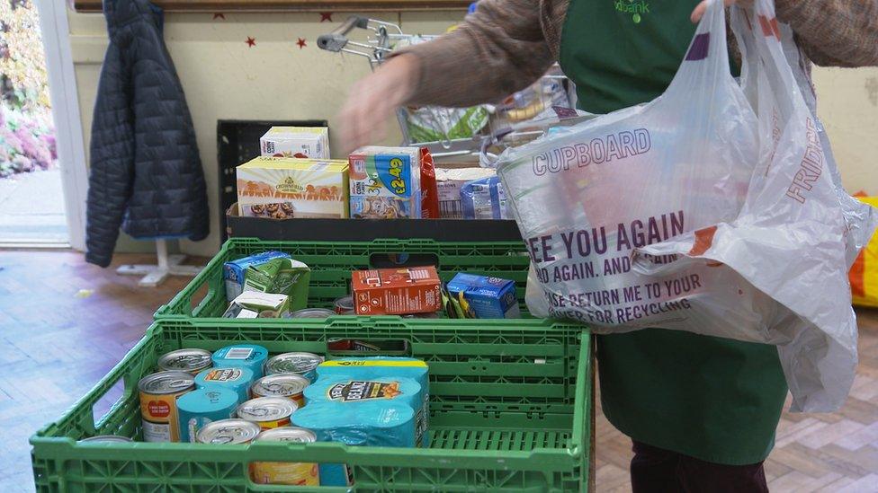 food bank in action.