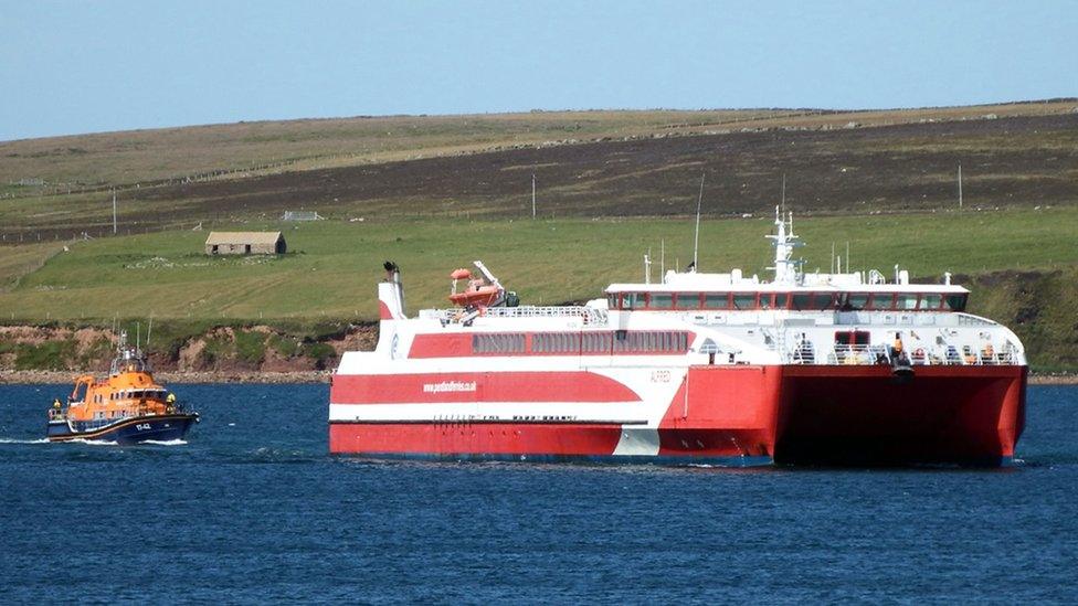 ferry under escort