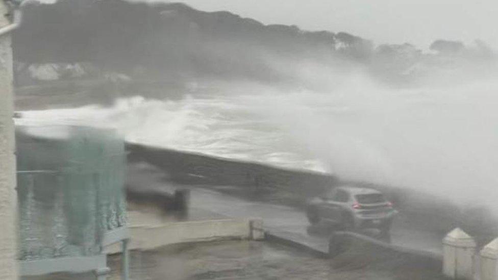 Perelle Coast Road on Thursday morning