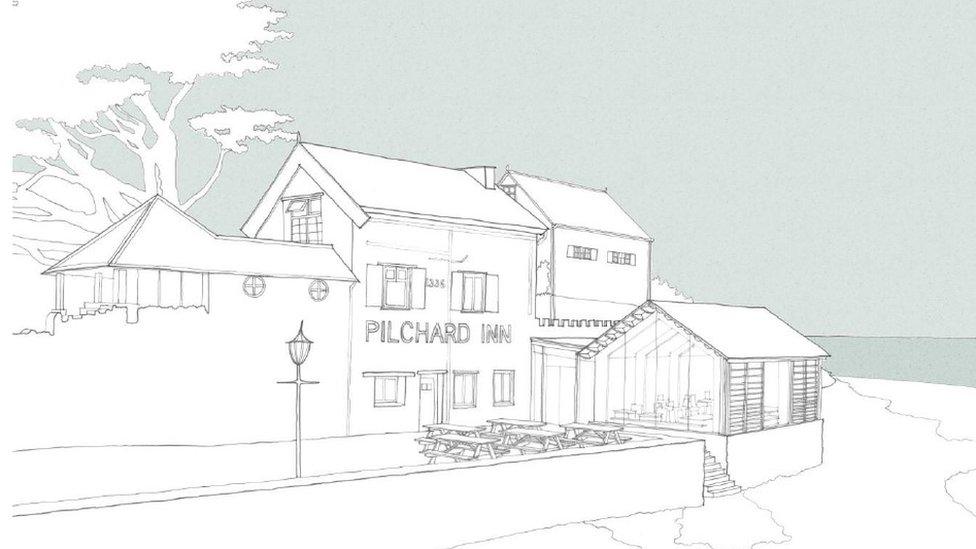 A sketch of the Pilchard Inn