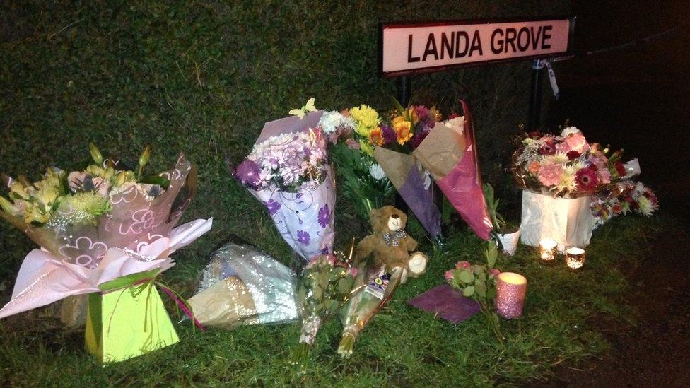 Flower tributes at the scene