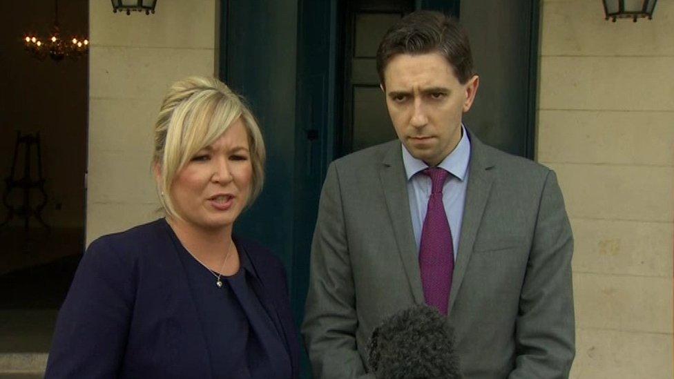 Michelle O'Neill with Simon Harris