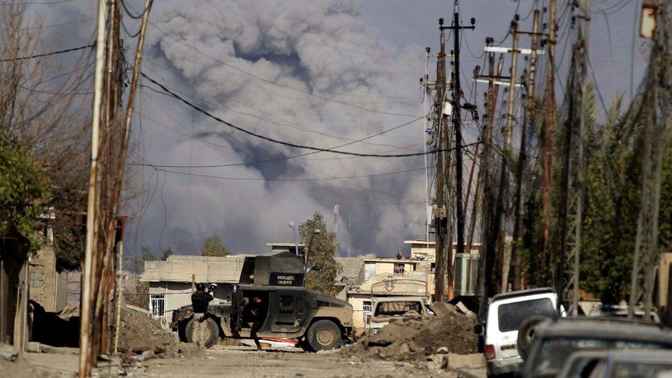 Aftermath of an air strike in Mosul, March 2017