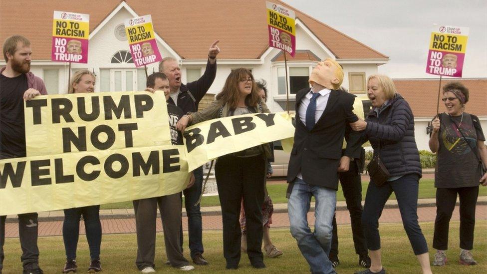 Protesters at Turnberry