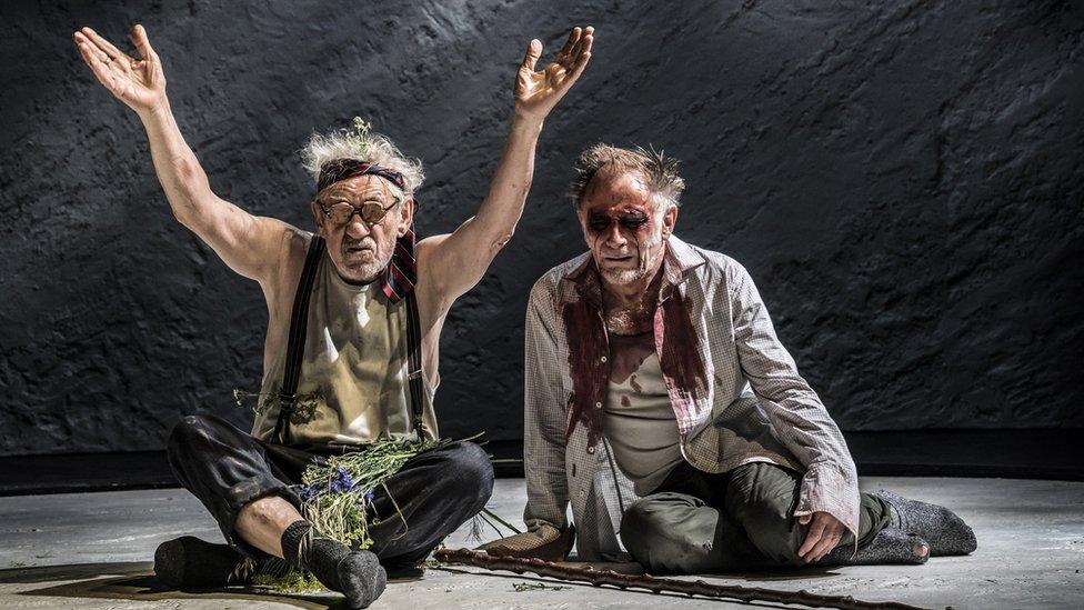 Ian McKellen as King Lear and Danny Webb as Gloucester in KING LEAR at the Duke of York's Theatre