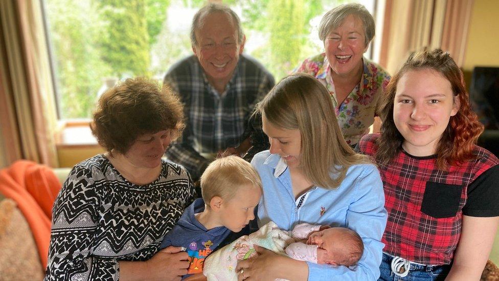 Iryna Basaraba with her family and Mr and Mrs Pepper