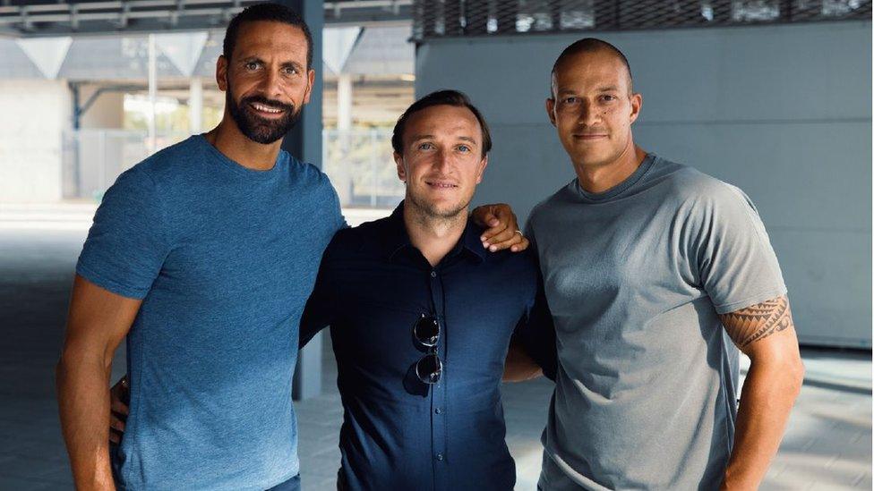 Rio Ferdinand, Mark Noble, and Bobby Zamora