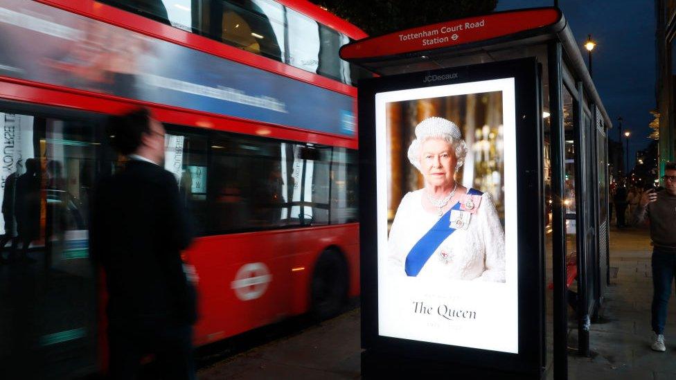 Digital advertising boards at bus stop