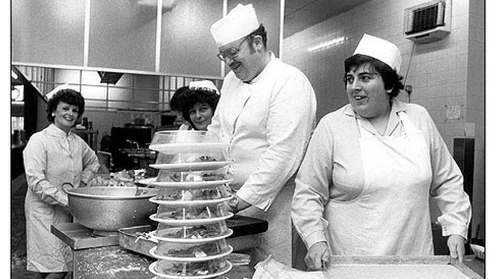 Julie Hayward in the kitchen at Cammell Laird