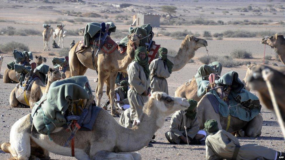 Polisario rebels in Western Sahara