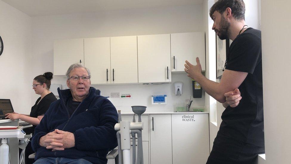 Man at dentist appointment