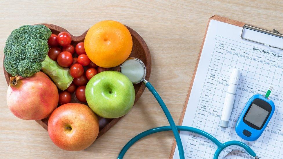 fruit and stethoscope