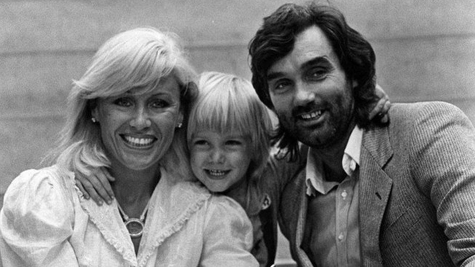 George Best with wife Angie and son Calum