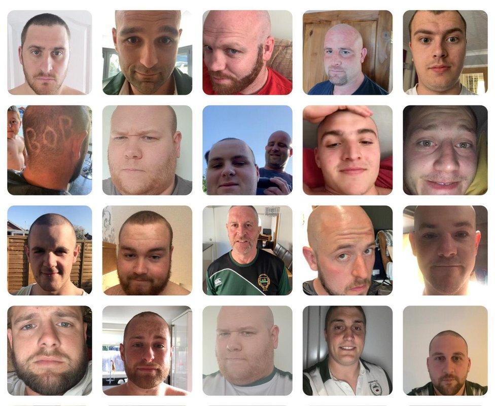 People shaved their heads in Bob's memory